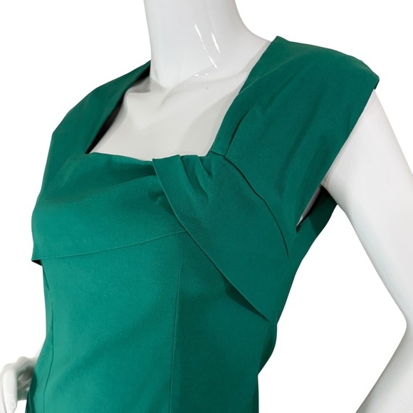 Bettie Page Las Vegas Green Wiggle Dress XL Retro Pinup Square Neck - Picture 6 of 10